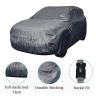 Allextreme FE7004 Car Body Cover Compatible with Ford EcoSport Custom Fit Dustproof UV Heat Resistant Indoor Outdoor Body Protection (Grey with Mirror)
