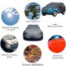 Allextreme FE7004 Car Body Cover Compatible with Ford EcoSport Custom Fit Dustproof UV Heat Resistant Indoor Outdoor Body Protection (Grey with Mirror)