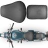 Allextreme PU Leather Seat Cover with Anti Skid Split Cushion Reinforced Stitching Dust Water Resistant for 350cc & 500cc Bullet Classic Models (Black, Model - 24)