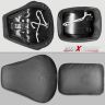 Allextreme PU Leather Seat Cover with Anti Skid Split Cushion Reinforced Stitching Dust Water Resistant for 350cc & 500cc Bullet Classic Models (Black, Model - 24)