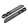AllExtreme EX3DCR2 Car Double Cylinder Exhaust Sticker 3D Simulation Grid Tail Pipe Rear Bumper Vent Fender Styling Decal for All SUVs (2 Pcs)