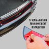 AllExtreme EXSBBR2 Car Bumper Protector Rubber Guard with Single Chrome Strip Scratch Resistant Anti-Collision Patch DIY Installation Universal Trim Cover Accessory
