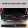 AllExtreme EXSBBR2 Car Bumper Protector Rubber Guard with Single Chrome Strip Scratch Resistant Anti-Collision Patch DIY Installation Universal Trim Cover Accessory