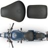 Allextreme PU Leather Bike Seat Cover with Cushioning Anti-Slip Water-Resistant Shock Absorbent & Brand Name Design for Royal Enfield Classic 350cc