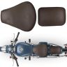 Allextreme EXPSC03P PU Leather Front & Back Bike Seat Cover Motorcycle Cushion Coverage Durable Stitching with Easy Installation - (Brown & Beige)
