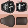 Allextreme EXPSC03P PU Leather Front & Back Bike Seat Cover Motorcycle Cushion Coverage Durable Stitching with Easy Installation - (Brown & Beige)