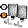 Allextreme EXMV4L04 9 LED Square Fog Light 4 Inch Waterproof Flood Spot Combo Beam Driving Lamp for Car, Bike and Motorcycles (27W, White and Yellow) (Pack of 2, Square)