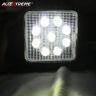 Allextreme EXMV4L04 9 LED Square Fog Light 4 Inch Waterproof Flood Spot Combo Beam Driving Lamp for Car, Bike and Motorcycles (27W, White and Yellow) (Pack of 2, Square)