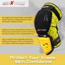 Allextreme EXV-MKY2 Knee Guard Adjustable Breathable Unisex Feet Protector Armor Pads for Motorcycle Racing Bike Riding (Set of 2, Yellow)