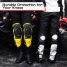 Allextreme EXV-MKY2 Knee Guard Adjustable Breathable Unisex Feet Protector Armor Pads for Motorcycle Racing Bike Riding (Set of 2, Yellow)