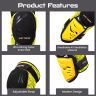 Allextreme EXV-MKY2 Knee Guard Adjustable Breathable Unisex Feet Protector Armor Pads for Motorcycle Racing Bike Riding (Set of 2, Yellow)
