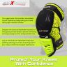 Allextreme EX-MKG2 Knee Guard Adjustable Breathable Unisex Feet Protector Armor Pads for Motorcycle Racing Bike Riding (Set of 2, Neon Green) (5R-OCP4-9IHM)