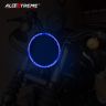 AllExtreme EXHLG1B 7 Inch PVC Headlight Grill Cover with DRL LED Light Compatible for Bullet Classic Electra Standard 350cc 500cc (Blue)