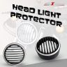AllExtreme EXHLG1B 7 Inch PVC Headlight Grill Cover with DRL LED Light Compatible for Bullet Classic Electra Standard 350cc 500cc (Blue)