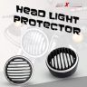 AllExtreme EXHLG1R 7 Inch PVC Headlight Grill Cover Bike with DRL LED Light for Motorcycle (Red)