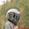 AllExtreme EXHSH01 Cuttable Rubber Mohawk Spikes Helmet Accessory Headwear Decor Accessories for Riding (Black)