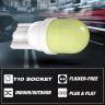 Allextreme EXT10R2W Universal T10 LED Parking Light COB Super Bright Interior Pilot License Plate Dome Indicator Lamp Bulb for Car Bike and Motorcycle (2W, White, 2 PCS)