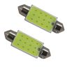 AllExtreme EXFL12G 12 LED Universal Car Interior Super Bright Roof Light Reading Dome Bulb Lamp with Festoon Holder (5W, White, 2 PCS)
