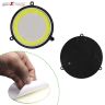 AllExtreme EXNTI2P Round COB LED Switchback DRL Light 2.83" Diameter Side Turn Signal Super Bright Fog Lamp with Indicator for All Cars (20W, White & Blue, 2 PCS)