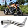 Allextreme EXBPKTM Stainless Steel Motorcycle Exhaust Middle Muffler Bend Pipe for KTM Duke 125/ Duke 200/ Duke 250/ Duke 390 (KTM Duke-200/Duke-390)
