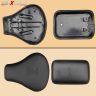 Allextreme Motorcycle Seat Cover PU Leather Anti Skid Split Water-Resistant Bike Cushion Compatible with Classic 350 & 500cc (Black, Model-7)