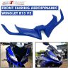 AllExtreme EXSGAW1 Motorcycle Front Fairing Aerodynamic Winglet 2.0 for R15 V3 (Blue)