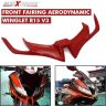 AllExtreme EXSGAR1 Motorcycle Front Fairing Aerodynamic Winglet 2.0 for R15 V3 (Red)