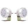 Allextreme EX6FRF2 Universal 6 LED Round Fog Auxiliary Light with Metal Stand for Bikes Motorcycle and Cars (18W, White Light, 2 PCS)
