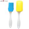 AllExtreme Heat Resistant Antibacterial Silicone Spatula and Basting/Pastry Brush for Kitchen (Random Color, Set of 2)