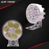 Allextreme EXSLW2 Universal 6 LED Round Fog Auxiliary Light with Metal Stand for Bikes Motorcycle and Cars (18W, White Light, 2 PCS)
