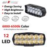 Allextreme EXL22S5 Imported Universal 12 LED Fog Light Off/On Road Driving Work Lamp with 7/8 Inch Handlebar Switch for Bike Cars and Motorcycle (18W, White Light, 2 PCS, 6 Months Warranty)
