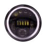 Allextreme EX-0B7 7-Inch Round LED Headlight with Hi/Low Beam and Angel Eye Lamp Compatible for Royal Enfield Bullet Harley Davidson Jeep Wrangler (1 PC)