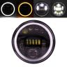 Allextreme EX-0B7 7-Inch Round LED Headlight with Hi/Low Beam and Angel Eye Lamp Compatible for Royal Enfield Bullet Harley Davidson Jeep Wrangler (1 PC)