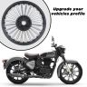 AllExtreme ‎SST4D6CD 19" Front & 18" Rear Disc Tire Alloy Wheel Heavy Duty High Durability Compatible with Bullet Classic Single Disc (2 Pcs)
