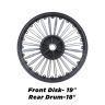 AllExtreme ‎SST4D6CD 19" Front & 18" Rear Disc Tire Alloy Wheel Heavy Duty High Durability Compatible with Bullet Classic Single Disc (2 Pcs)