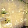 Allextreme Curtain String Lights, LED String Star Lights, LED Star Fairy Lights for Wedding, Bedroom, Christmas, Party, Bed Canopy, Garden, Patio, Outdoor Indoor
