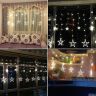 Allextreme Curtain String Lights, LED String Star Lights, LED Star Fairy Lights for Wedding, Bedroom, Christmas, Party, Bed Canopy, Garden, Patio, Outdoor Indoor