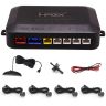 AllExtreme EIX-698 Car Reverse Parking Sensor Device with LED Display & Warning Buzzer, 12V DC 4-Channel Backup Auto Radar Detector Kit (Black)