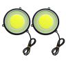 Allextreme EXRTIB2 Round COB LED Switchback DRL Light 2.83" Diameter Side Turn Signal Super Bright Fog Lamp with Indicator for All Cars (20W, White, Ice Blue, 2 PCS)