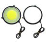 Allextreme EXRTIB2 Round COB LED Switchback DRL Light 2.83" Diameter Side Turn Signal Super Bright Fog Lamp with Indicator for All Cars (20W, White, Ice Blue, 2 PCS)