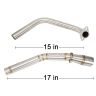 AllExtreme EXMER15 Motorcycle Silencer Bend Pipe Compatible for Yamaha R15 V3 Stainless Steel Exhaust Muffler (Silver)