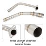 AllExtreme EXMER15 Motorcycle Silencer Bend Pipe Compatible for Yamaha R15 V3 Stainless Steel Exhaust Muffler (Silver)