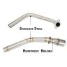 AllExtreme EXMER15 Motorcycle Silencer Bend Pipe Compatible for Yamaha R15 V3 Stainless Steel Exhaust Muffler (Silver)