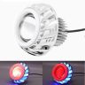 Allextreme 10W High Intensity Led Projector Lamp Stylish Dual Ring COB LED Headlight with Hi/Low Beam and Flasher Function for All Bikes (Blue & Red, 2 Pcs)