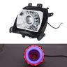 Allextreme 10W High Intensity Led Projector Lamp Stylish Dual Ring COB LED Headlight with Hi/Low Beam and Flasher Function for All Bikes (Red & Blue, 2 Pcs)