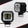 Allextreme EXHM2B 2.5 Inch Square White Fog Light with Halo Angel Eye Ring for Bike Motorcycle Car and Off Road SUV (20W, Blue, Pack of 2)