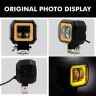 Allextreme EXHM2Y 2.5 Inch Square White Fog Light with Halo Angel Eye Ring for Bike Motorcycle Car and Off Road SUV (20W, Yellow, Pack of 2)