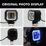 Allextreme EXHM1B 2.5 Inch Square White Fog Light with Halo Angel Eye Ring for Bike Motorcycle Car and Off Road SUV (20W, Blue, Pack of 1)