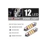AllExtreme EXTSD1W 12 LED Universal Car Interior Super Bright Roof Light Reading Dome Bulb Lamp with Festoon Holder (6W, White, 1 Pc)