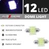 AllExtreme EX12L1W 12 LED Universal Car Interior Super Bright Roof Light Reading Dome Bulb Lamp with Festoon Holder (6W, White, 1 Pc)